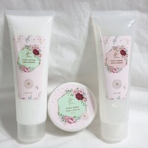 Spa Time Foot Care Bundle, Rose & Jasmine, Foot Lotion, Foot Soak, Foot Scrub